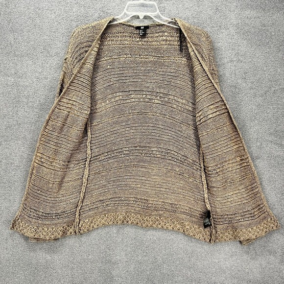 H&M Cardigan Womens Size M Brown Long Sleeve Open Knit - Picture 3 of 16